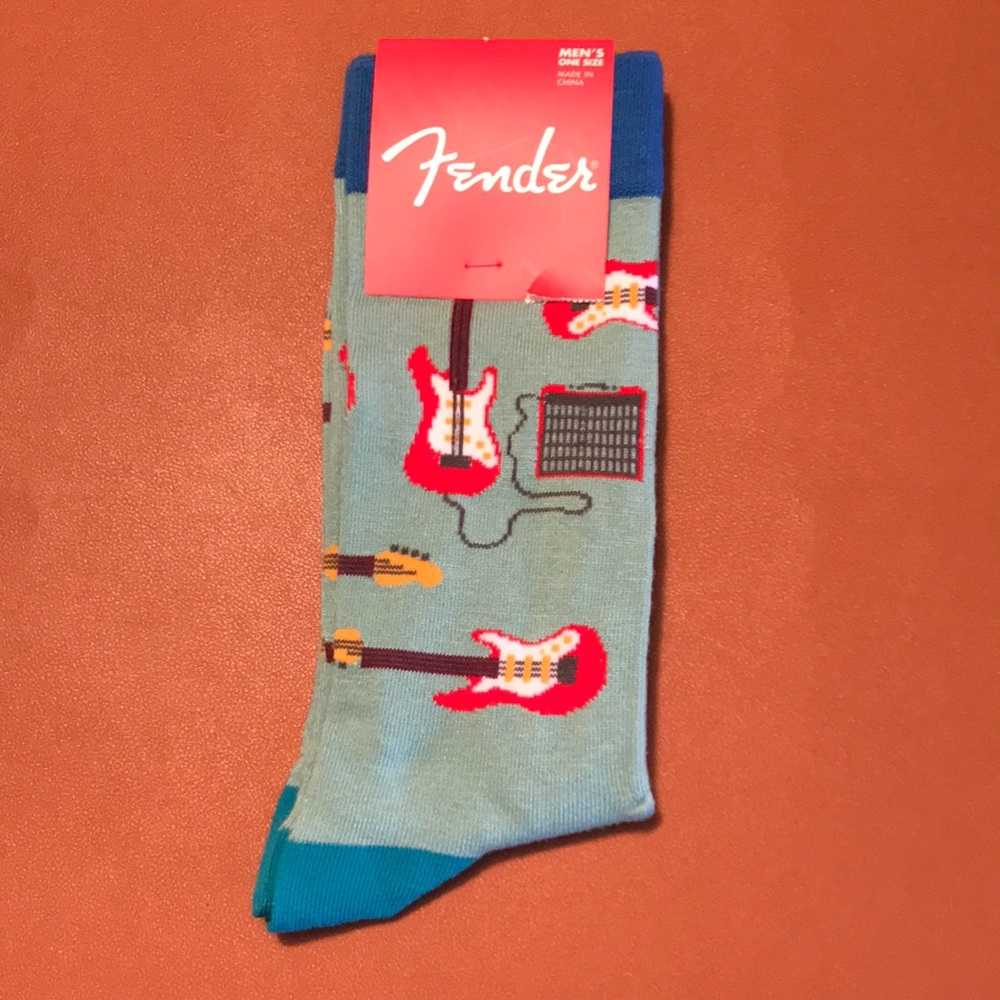 Fender Men's Blue Guitar Socks